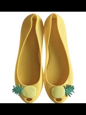 Yellow Pineapple Ballet Flats for Women